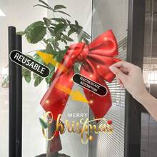 1 Stück 45cm*60cm Weihnachtsschleifen Glasaufkleber für Fenster, Tür, Zuhause, Mall, Restaurant, Hotel, Schulfeier Dekoration, neuartiges Design, einfache statische Selbstklebemontage, Weihnachten - Verschiedenfarbig - Übersicht 5