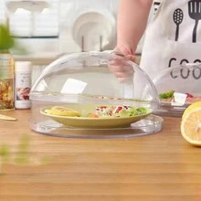 1pc Microwave Food Cover, Heat Resistant Vegetable Lid, Plastic Splatter Proof Lid - Multicolor - View 5