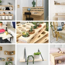 Kit Of 3 Decorative Shelves 60x20 Pine Wood Board - Nhiều màu - Xem 2