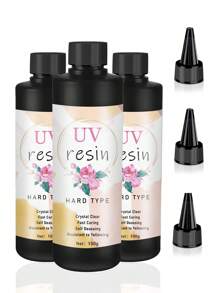 100/200/300g Crystal Clear Hard UV Resin Upgraded Formula Ultraviolet Fast Curing Resin For Jewelry Making Craft Decoration Hard Transparent Glue Solar Cure Sunlight Activated Resin Casting & Coating - UV Resin - View 8