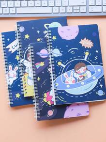 4pcs A5 Coil Bound Notebooks, 60 Sheets Each, Minimalist Design, Suitable For Students And Daily Notes