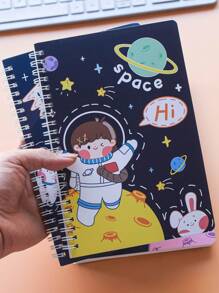 4pcs A5 Coil Bound Notebooks, 60 Sheets Each, Minimalist Design, Suitable For Students And Daily Notes