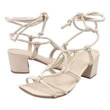 Casual Sandal Adjustment Low Heel Tie On Leg Comfortable Comfort - 白色 - 查看 4