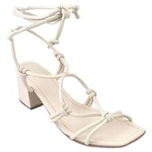 Casual Sandal Adjustment Low Heel Tie On Leg Comfortable Comfort - 白色 - 查看 2