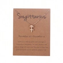 1pc Zodiac Constellation Pendant Necklace, Suitable For Men's Daily Wear - Yellow Gold - View 10