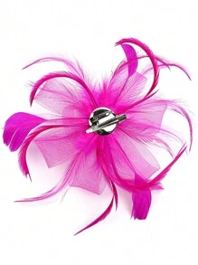 Fascinator Pillbox Hats For Women Feather Flower Church Derby Headband Clip Wedding Tea Party Hat, Mini Cap, Hair Accessories