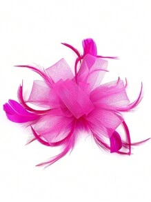 Fascinator Pillbox Hats For Women Feather Flower Church Derby Headband Clip Wedding Tea Party Hat, Mini Cap, Hair Accessories