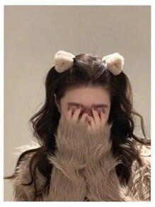 1对可爱毛绒耳朵造型发夹，触感如小熊般柔软~毛茸茸的耳朵，小巧的夹子，刘海，发夹，小羊羔发夹，可爱公主发饰，秋季，旅行，美发工具，女士配饰，发饰，秋季，旅行，女士，发饰，美发工具，美容配饰，礼物，旅行，女士礼物，发饰，女士礼物，圣诞礼物，成人圣诞礼物，成人圣诞礼物，发饰，女士配饰，圣诞礼物，成人发饰，女士礼物创意，美容圣诞礼物，女士礼物