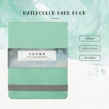 Libro de dibujo SeamiArt 300 g/m² Papel para acuarela de grano medio, 24 hojas, dos colores verde y rosa, para acuarela, acrílico y pintura con marcador