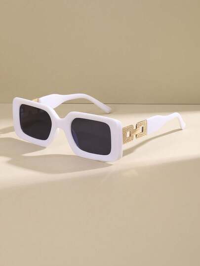 1 Pair Square Shaped Fashion Glasses For Men, Fashionable For Outdoor Street Photography