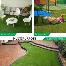 Multiple Size Artificial Grass Turf 1.2inch Pile Height Synthetic Lawn Grass Rug With Drainage Holes Indoor Outdoor For Patio Landscape Backyard Decoration
