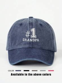 1 件刺绣“1 GRANDPA”水洗棒球帽，可调节户外防晒休闲帽，适合春季、秋季、旅行、海滩、Y2K 风格年轻人 - 刺繡 - 查看 9