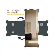 Large Organic Pinterest Mirror 44x64cm - Mod. Paris - 黑色 - 查看 3