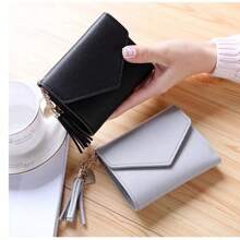 Mini Tassel Wallet Women Fashion Female Short Mini Wallets Korean Students Lovely Female For Women Wallet Purse Wallet Small Wallet - Multicolor - View 9
