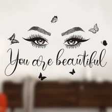 1pc olho & borboleta adesivos decalque de parede decalque à prova dwaterproof água adesivos quarto coisas decoração para casa para penteadeira sala de estar sala de maquiagem para irmãs, mãe para irmãs, mãe