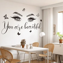 1pc olho & borboleta adesivos decalque de parede decalque à prova dwaterproof água adesivos quarto coisas decoração para casa para penteadeira sala de estar sala de maquiagem para irmãs, mãe para irmãs, mãe