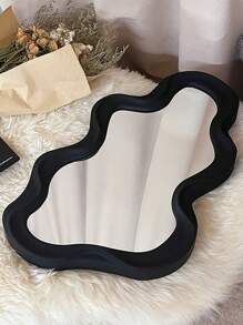 1 Peça Espelho Decorativo Assimétrico de Corpo Inteiro para Parede de Casa em Formato de Nuvem, Espelho de Maquiagem, Decoração de Parede de Quarto Espelho de Maquiagem em Formato de Nuvem Montado na Parede, Decoração de Espelho de Parede - Multicolorido - Visão 1