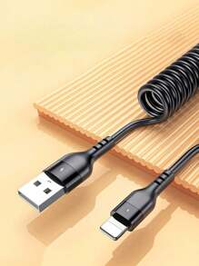 BinBoom USB 转闪电线，汽车用 USB 线 - 快速充电器线 USB 充电器线 短 USB 充电线 可扩展弹簧线 iPhone 线适用于 IPhone14/13/12/11 Pro Max/IPad/CarPlay - 彩色 - 查看 10
