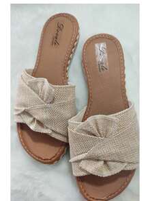 Rasterinha Women's Casual Comfort Linhão Leather Sandal With Bow - 米色 - 查看 2