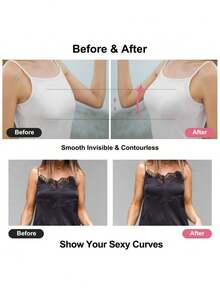 1 Pair Adhesive Bra Invisible Sticky Strapless Push Up Backless Reusable Silicone Covering Nipple Bras - Apricot - View 6