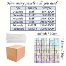 24/36pcs Backdrop Panels Shimmer Wall Backdrop For Party Wedding Birthday Engagement Parties Anniversary Decoration - 交響樂銀 - 查看 3