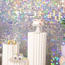 24/36pcs Backdrop Panels Shimmer Wall Backdrop For Party Wedding Birthday Engagement Parties Anniversary Decoration - 交響樂銀 - 查看 7