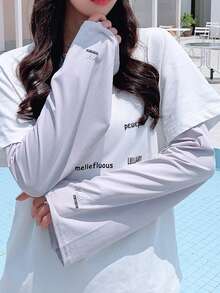 1 Pair Letter Pattern Sun Protection Sleeve Covers, Loose Breathable Arm Sleeves For Summer Outdoor - Multicolor - View 11