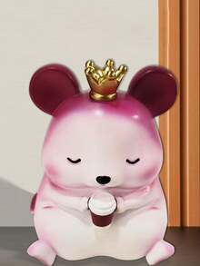 1pc Cartoon Figurine Money Saving Box - Purple and White - View 2