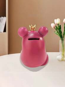 1pc Cartoon Figurine Money Saving Box - Purple and White - View 3