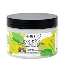 Crema potenciadora de rizo GOIPLE de tamaño familiar con aceite de manteca de karité, define los rizos, potencia los rizos, esencia moldeadora de volumen capilar, hidrata y suaviza el cabello para lograr rizos suaves, hidrata y brillo, producto de peinado anti-encrespamiento para cabello ondulado y rizado, acondicionador de dejado en el cabello con elastina
