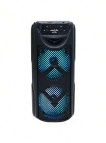 Bocina Bluetooth 4 Pulgadas  x 2 Diseño Cilíndrico Entradas USB y Micro SD Radio FM Soporte para celular - Multicolor - Ver 2