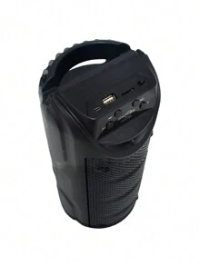 Bocina Bluetooth 4 Pulgadas  x 2 Diseño Cilíndrico Entradas USB y Micro SD Radio FM Soporte para celular - Multicolor - Ver 3