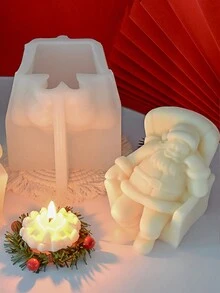 1 khuôn silicon hình ông già Noel ngủ 3D, màu trắng dày, thích hợp cho nến, nhựa, sáp tan chảy, xà phòng, đồ trang trí nhà cửa, đồ thủ công - trắng - Xem 7