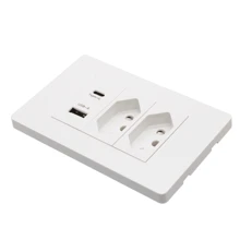 Double Wall Socket Usb And Type C Input White Tm05 - 白色 - 查看 7