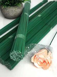 20 CÁI Que Thân Hoa Xanh Tự Làm Chất Liệu Hoa Số 2 Dây Sắt Bọc Nhựa Phụ Kiện Thân Dây Làm Thủ Công Cột Hoa Dây Sắt Chất Liệu Dây Hoa Bọc Tự Làm Sản Xuất - Nhiều màu - Xem 4