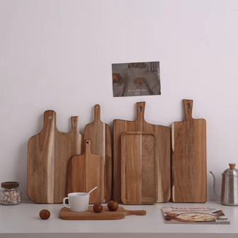 1 pieza Bandeja de pizza de madera/bambú, tabla de cortar redonda de madera, plato para pizza, tabla de quesos, fuente para hornear y servir pan, utensilio de cocina, regalo de Navidad