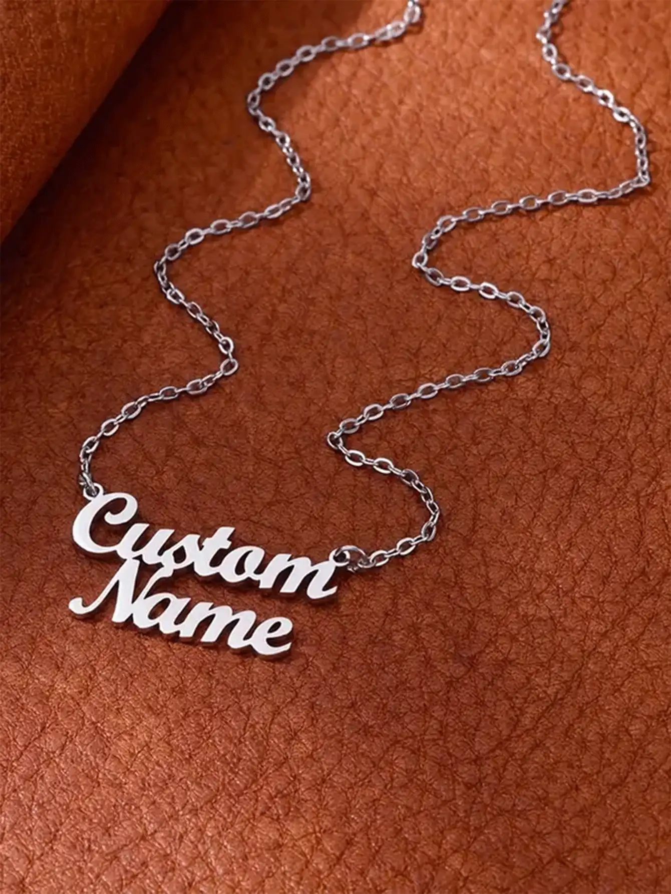 Vòng cổ trang sức tên hai lớp tùy chỉnh dành cho nữ Đàn ông Thép không gỉ cá nhân Cắt Laser Vòng cổ tên tùy chỉnh, 2 tên Vòng cổ bảng tên tùy chỉnh Quà tặng trang trí lễ hội dành cho phụ nữ - Bạc - Xem 6