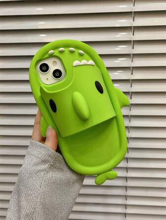 苹果绿新款 3D 可爱鲨鱼设计硅胶手机壳适用于 16 Pro Max/16 Pro/16、 13/13 Pro Max/13 Pro、 14 Pro Max/14 Pro/14、 11、 12、个性化卡通手机壳适用于 15 Pro Max/15 Pro/15、创意手机保护套礼物防水防震防摔防刮