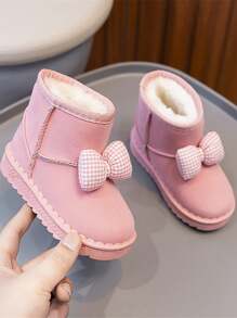 Kids 2024 New Stylish Girls Snow Boots, Children Padded Winter Boots, Warm Toddler Baby Shoes