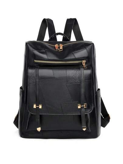 LECEY Brown Large Capacity PU Leather Backpack For Women, School Supplies, School Backpack, School Bag, Backpack For School, Back To School Backpack, School Bookbag, Big Backpack, Backpack School, Back To School Bags, Waterproof, Laptop Compartment, Lightweight, Portable, Business Casual, Suitable For Teen Girls Women College Students, White-Collar Workers, Perfect For Back To School, First Day Of School, Work , Business, Commute