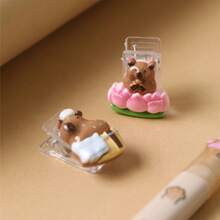 4pcs Capybara Clips Cute Kawaii Clips Mini Decorative Paper Clips Paper And Bag Clips For Coffee Office Photo Picture Pages Holder Office Supplies - Multicolor - View 7