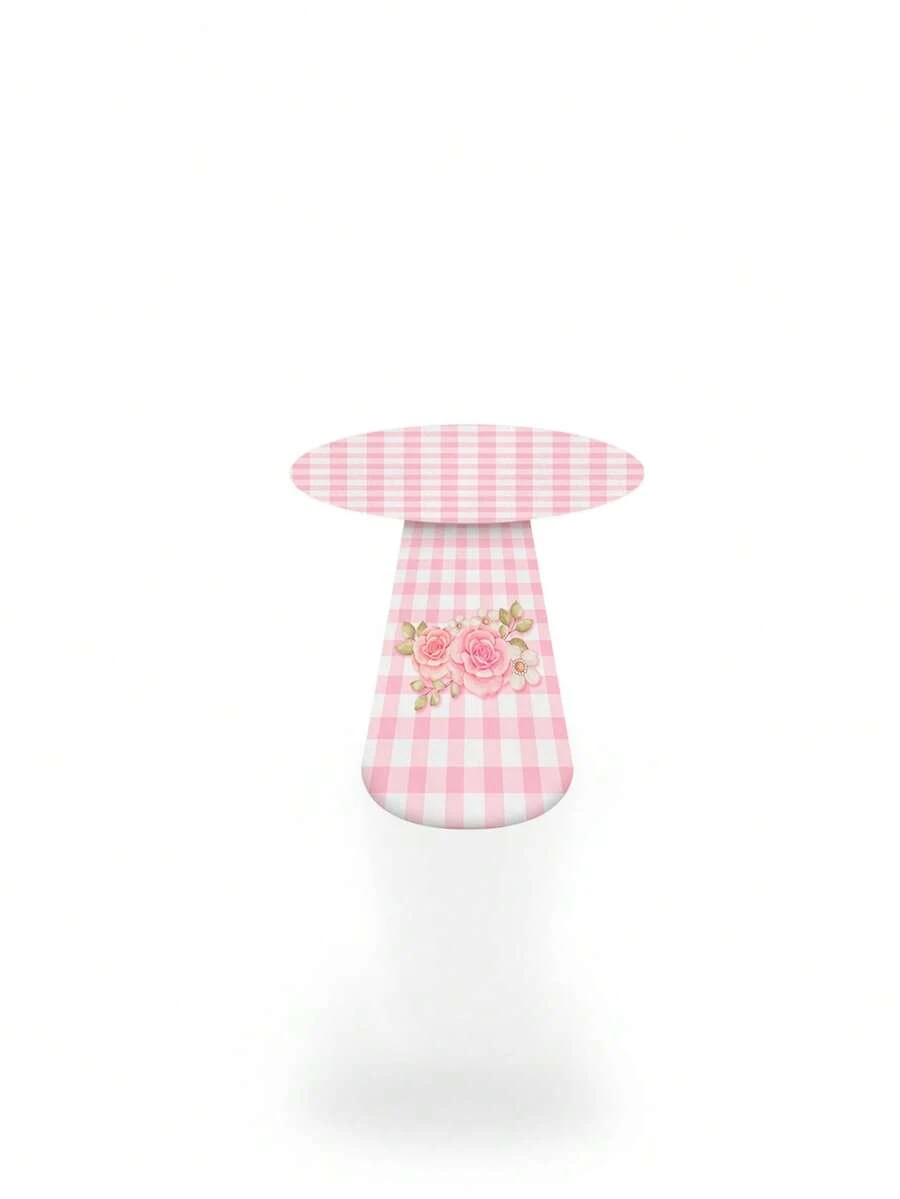 Decorative Sublimated Cone Table Cover For Party And Birthday Plaid Theme - Cone Table 68 - View 1