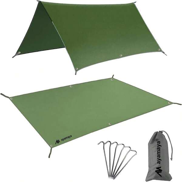 Tent Footprint PU 3000 Waterproof Tent Ground Cloth Large Size Family Camping Tents Ground Sheet Mat With 6 Tent Stakes For Camping Hiking Picnic Waterproof Camping Tarp Tent Footprint Lightweight Mat Ground Sheet Rain Fly