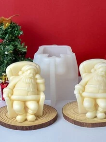 1 khuôn silicon hình ông già Noel ngủ 3D, màu trắng dày, thích hợp cho nến, nhựa, sáp tan chảy, xà phòng, đồ trang trí nhà cửa, đồ thủ công - trắng - Xem 5