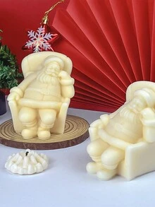 1 khuôn silicon hình ông già Noel ngủ 3D, màu trắng dày, thích hợp cho nến, nhựa, sáp tan chảy, xà phòng, đồ trang trí nhà cửa, đồ thủ công - trắng - Xem 2