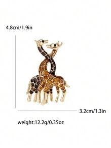 Enamel Giraffe Brooches For Women Animal Pins Casual Accessories Gifts - Giraffe (2280) - View 6