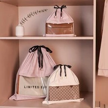 1 Pc Transparent Handbag Dust Cover Bags, Hanging Storage Holder For Wardrobe, Portable Dustproof Bag For Every Bag, Transparent Dustproof Storage Bag, Portable Organizer For Bags, Zipper Handbag For Closet,Clear Purse Storage Organizer For Closet, Large Capacity Waterproof Dustproof Bag Storage Bag Beach Bag Beach Essentials Beach Towel Organizer Beach Accessories Beach Stuff Holiday Bag Holiday Essentials For Summer For Vacation - Pink - View 4