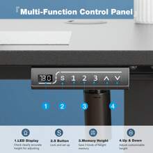 OLIXIS Electric Adjustable Height Standing Desk - 55 X 24 Inch Sit To Stand Up Desk With Splice Board, Rising Home Office Computer Table With 2 Hook And Wire Hole For Work
