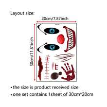 1 pieza Pegatina de inodoro ensangrentado de Halloween, serie de decoración de pared de baño con rostro aterrador y horrífico - Multicolor - Ver 11