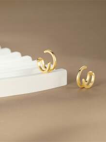 EleRunis 1 对 925 纯银耳夹耳环金色无穿孔耳软骨夹式环绕式耳环小巧波西米亚海滩简约简约精致手工防过敏珠宝礼物